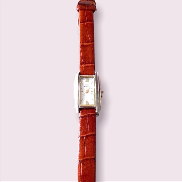 Retro Watch Women’s Tank Wristwatch Leather Strap Band Anne Klein - Picture 4 of 10